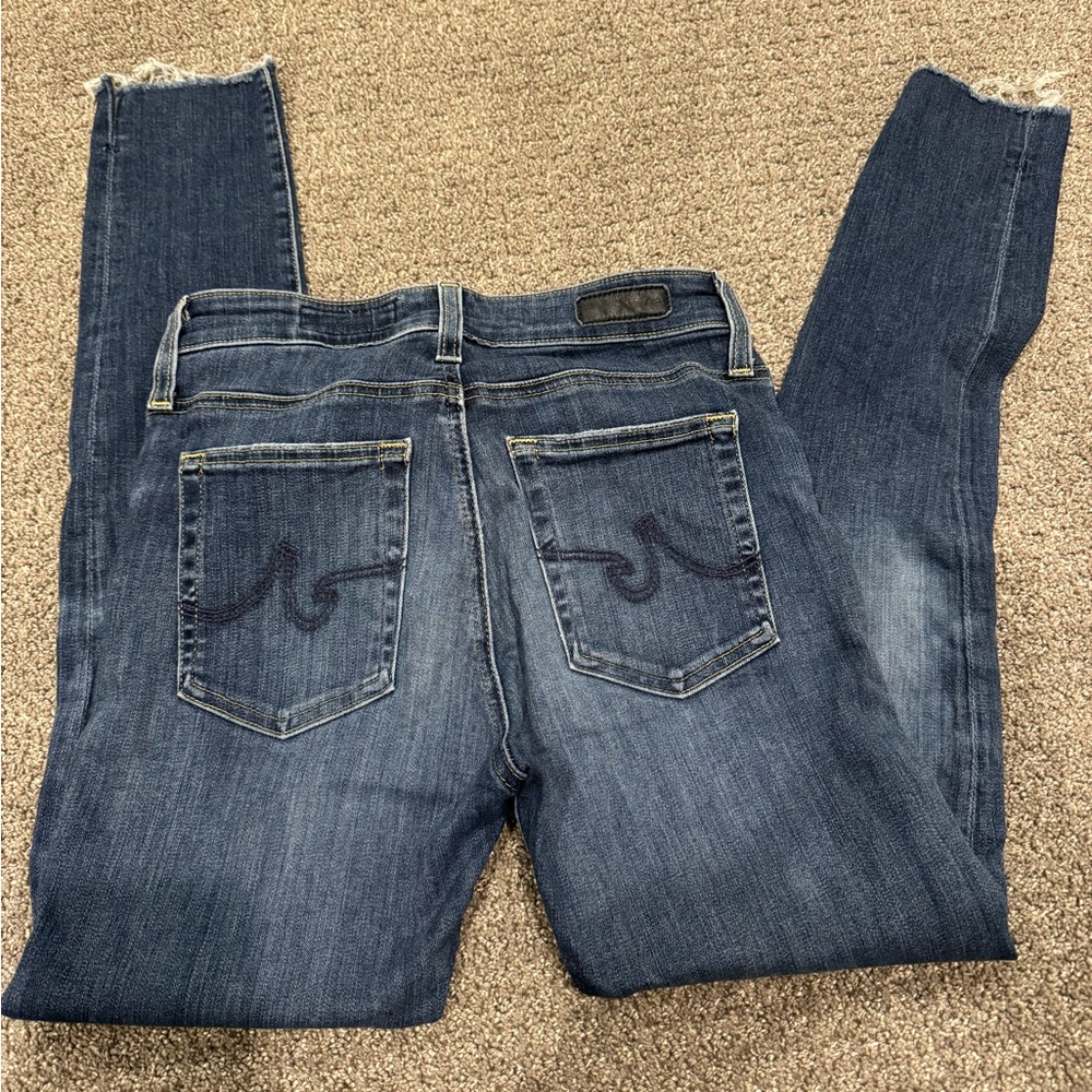 AG skinny jeans with raw hem